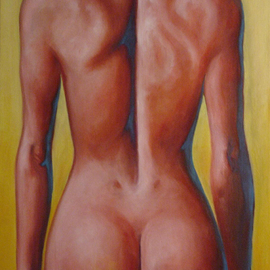 Tim Ezell: 'Nude Beach', 1999 Oil Painting, nudes. Artist Description: I loved the play of the muscles on this woman' s back. ...
