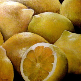 Tomas Castano: 'lemons', 2011 Oil Painting, Still Life. Artist Description:     fruits, lemon  ...