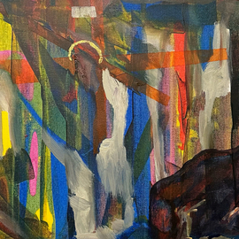 Paulo Medina: 'crucifixion', 2023 Acrylic Painting, Religious. Artist Description: Dying Christ...