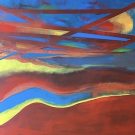 Paulo Medina: 'tarde de verano', 2020 Acrylic Painting, Abstract Landscape. Artist Description: abstract land scape...