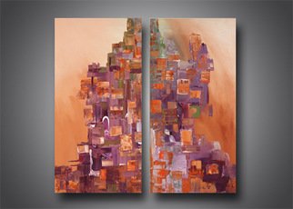 Paul Harrington: 'City Scape', 2010 Acrylic Painting, Abstract.  City Scape  Original acrylic artwork.( 2) x 18 x 36 canvas. Colors consisting of Rust, creams, purple, white, and greens.   ...