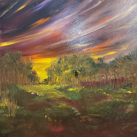 Uma Singh: 'and the sun sleepshere', 2018 Oil Painting, Landscape. Artist Description: Painting, Oil Coloron CanvasBiafarin Artwork Code: AW127496776The sunsets over the valley are ethereal - the myriad of colors are fascinating and almost one is quite hypnotized into imagining the lullaby being sung by the the sky for the sun to sleep . This work is a captured ...