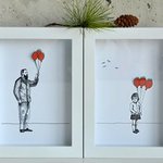 girl and grandfather with balloons By Aleksandar Janicijevic