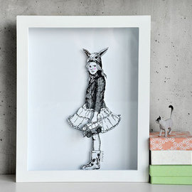 Aleksandar Janicijevic Artwork girl with bunny ears, 2014 Pen Drawing, Activism