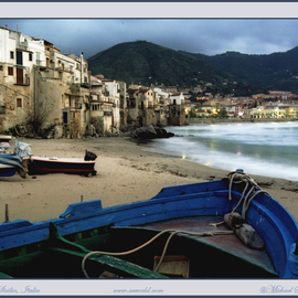 Boats on shore, Cefalu, Sicily, Italy, 2006 By Michael Seewald