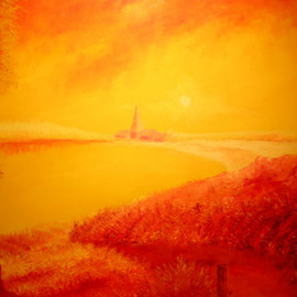 Christoph Van Daele: 'Sunset', 2009 Oil Painting, Landscape. Artist Description: More information: