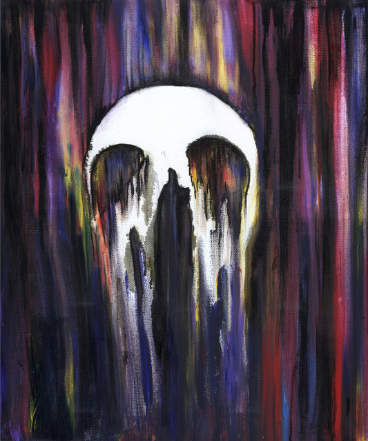 Vasilli Salov  'Rainbow Skull', created in 2016, Original Painting Oil.
