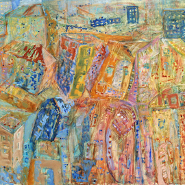 Vasily Tsabadze: 'bildings', 2010 Oil Painting, Landscape. 
