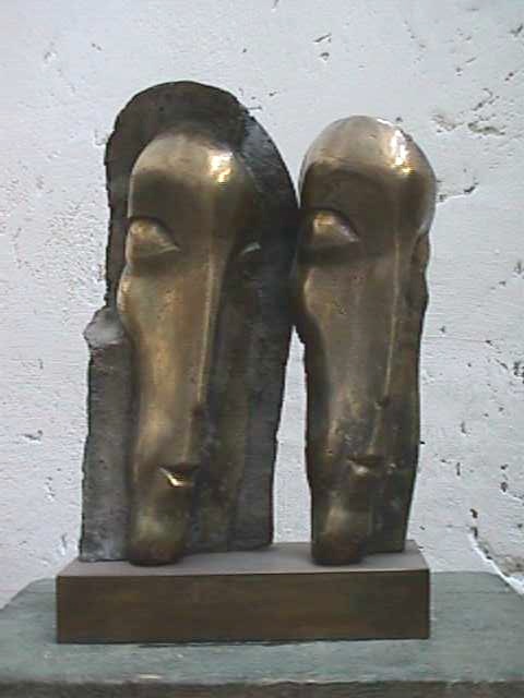 Artist Venelin Ivanov. 'Two Faces' Artwork Image, Created in 1979, Original Sculpture Stone. #art #artist