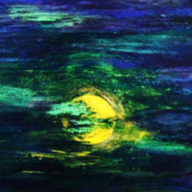 Valerie Leri: 'moon shadow', 2016 Acrylic Painting, Landscape. Artist Description: Original painting with gold wood plein air frame. ...