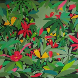 Mimi Revencu: 'bob marley', 2016 Acrylic Painting, Landscape. Artist Description: Memories about Bob Marley....