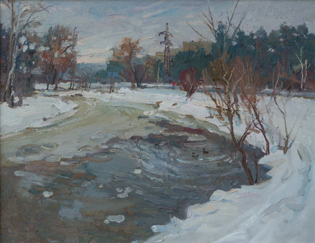 Artist Victor Onyshchenko. 'Winter In The Park' Artwork Image, Created in 2012, Original Painting Oil. #art #artist