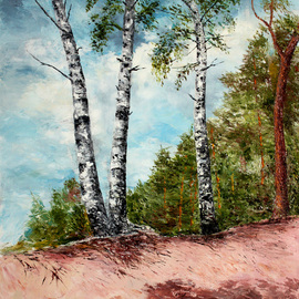Birches On A Slope, Vladimir Volosov