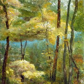 Vladimir Volosov: 'forest melody', 2023 Oil Painting, Landscape. Artist Description: When I create my piece, I wish to convey the emotions I feel for the scene or objects to the viewer.  I want the viewer to be an active participant in my joy, melancholy, humor, nostalgia.  To me, the process of creating a work is transcendental I am ...