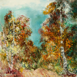 tired birches  By Vladimir Volosov