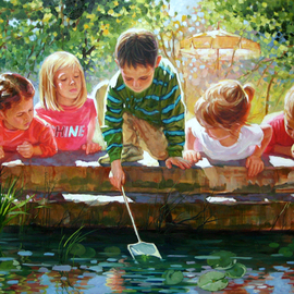 Daniel Wall: 'Childhood Fun', 2009 Oil Painting, Figurative. Artist Description: Original oil painting by Daniel Wall...