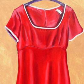 Wayne Wilcox: 'Red Dress', 2003 Acrylic Painting, Still Life. 