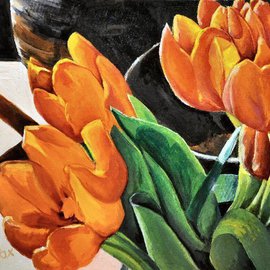Wayne Wilcox: 'Study in Orange', 2009 Oil Painting, Still Life. 