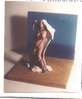 Harry Weisburd: 'Figure with White Towel', 2001 Ceramic Sculpture, Erotic. erotic figure on the beach...