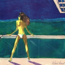Woman In White Bikini On Home Deck 3d, Harry Weisburd