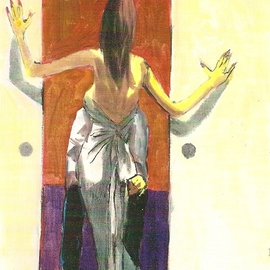 Woman in Gown by French Doors By Harry Weisburd