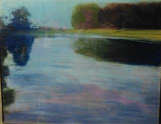 Harry Weisburd: 'double reflections', 2014 Pastel, Abstract Landscape. Double Reflection, pastel, seascape, riverscape, lakescape, reflection of trees in the water ...