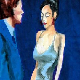 Happy Hour Woman In Blue Dress, Harry Weisburd