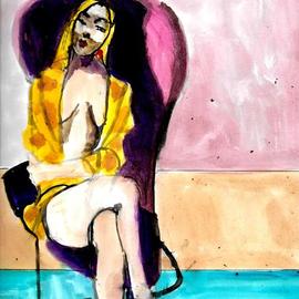 woman in violet chair By Harry Weisburd