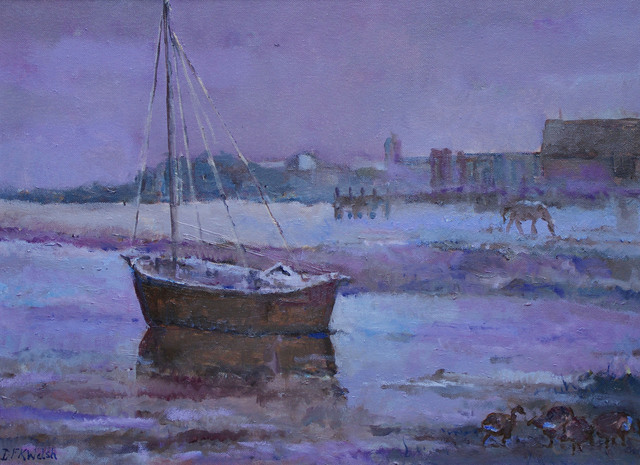 David Welsh  'Norfolk Boat', created in 2013, Original Painting Oil.