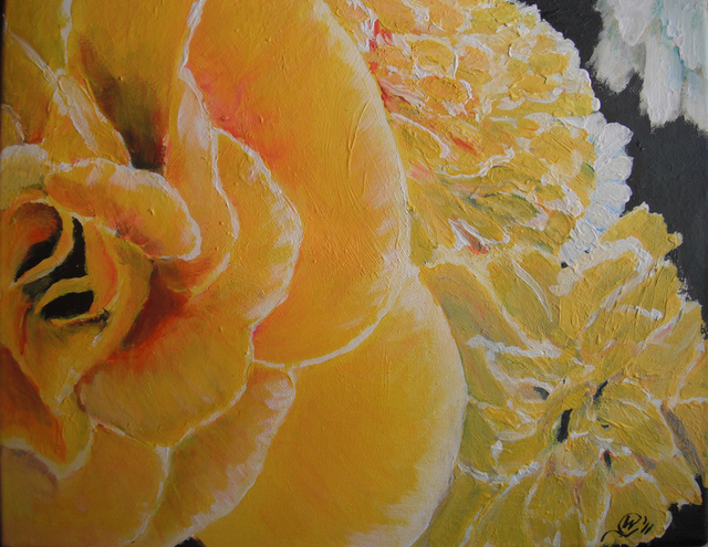 Artist Wendy Goerl. 'In A Yellow And White Bouquet' Artwork Image, Created in 2011, Original Watercolor. #art #artist