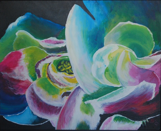 Artist Wendy Goerl. 'Rainbow Roses' Artwork Image, Created in 2012, Original Watercolor. #art #artist