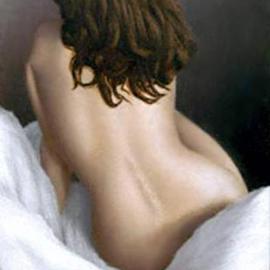 Ward George: 'Dawn on White Fur', 1992 Oil Painting, nudes. 