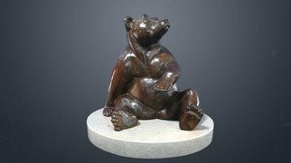 Willem Botha: 'little bear', 2021 Bronze Sculpture, Animals. Sculpture Bronze on Stone.  Little Bear.  These sculptures have an Limited Edition of 14, and there are still 13 available.  Bronze.  Size 24,9WX21,8HX24,9Dcm.  Ships in a box...