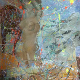 Nataliya Yatel: 'Reality transurfing', 2015 Oil Painting, Figurative. Artist Description:   impressionism people figurative nude  ...