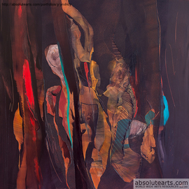 Nicholas Down: 'Dark Cello', 2013 Oil Painting, Abstract. Artist Description:   Oil on Gesso Panel                                    ...