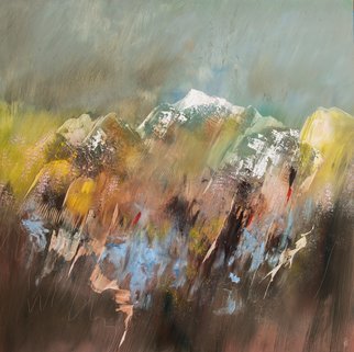 Nicholas Down: 'giving way to spring', 2018 Oil Painting, Abstract Landscape. Oil on Gesso Panel...