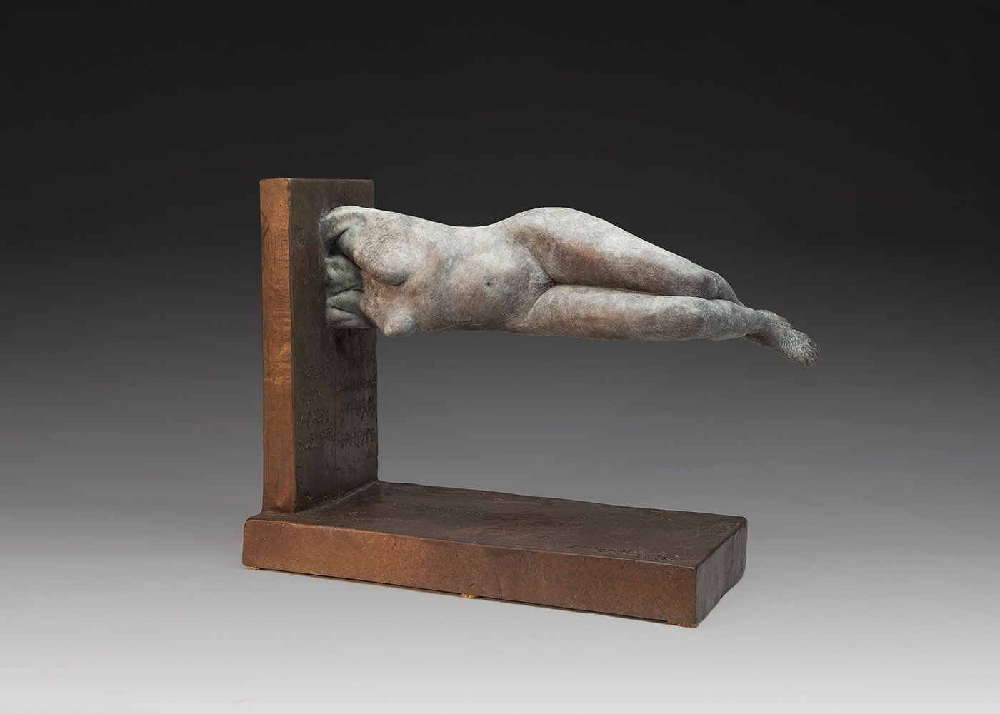 Yves  Goyatton: 'Weighless', 2016 Bronze Sculpture, Figurative. Yves Goyatton bronze contemporary sculpture was created in 2016 Weightless is a tribute to life. This body is floating but remains strong defying gravitational pull. Like an imaginary line who can represent the good bad of human spirit. ...