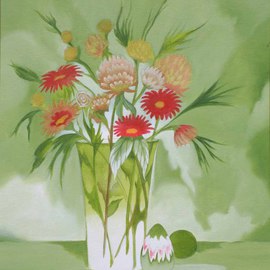 Terry Zarate: 'Hostess Gift', 2007 Oil Painting, Floral. 