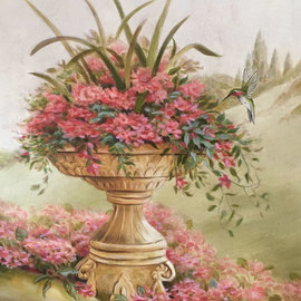 Marsha Bowers: 'hummer', 2020 Oil Painting, Floral. Artist Description: Oil on canvas...