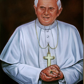Marco Antonio Zeledon Truque: 'PAPA BENEDICTO XVI', 2013 Oil Painting, Portrait. Artist Description:  Papa Benedicto XVI, OIL ON CANVAS. GARANTIA AUTENTICIDAD ARTISTICA. ...