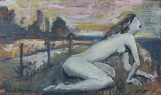 Dana Zivanovits: 'LOST AT SEA', 2008 Oil Painting, nudes.     This is an oil painting on wood panel. Drawn from imagination.  A signed and dated Zivanovit's original.       ...