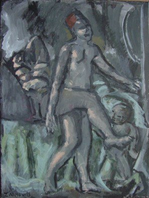 Dana Zivanovits: 'POTIPHARS WIFE', 2010 Acrylic Painting, nudes.      This is an acrylic painting on stretched canvas. Drawn from the OLD TESTAMENT.  A signed and dated Zivanovit's original.        ...