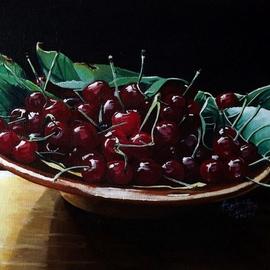 Andrea Zucca: 'cherries', 2010 Oil Painting, Still Life. 