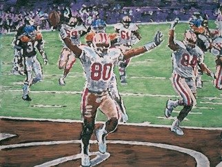 Sigmund Sieminski: 'Sports poster art, NFL football SanFran 49ers', 2011 Tempera Painting, Sports.    San Francisco 49ers football poster art freeze- frames. More than 60 in the series as poster tempera and in pastel.  ...