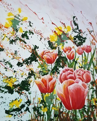 Aarron Laidig; Edge Of A Tulip Garden, 2017, Original Painting Acrylic, 16 x 20 inches. Artwork description: 241 Edge Of A tulip Garden by Aarron Laidig. Expressive floral painting on canvas. ...