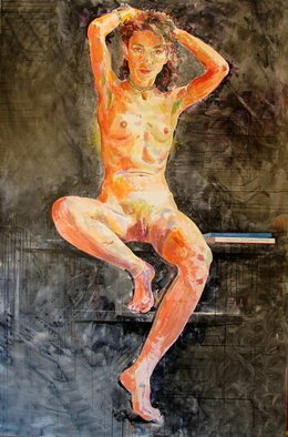 Lawrence Buttigieg; Nude With Books, 2008, Original Painting Oil, 130 x 195 cm. 