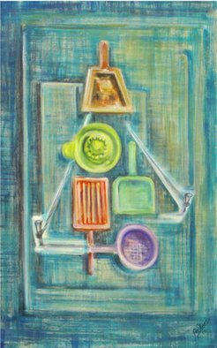 Alejandra Coirini; Piramide Social, 2005, Original Painting Acrylic, 50 x 70 cm. Artwork description: 241  This art work is made from an art object made by me with basic elements of everyday. ...