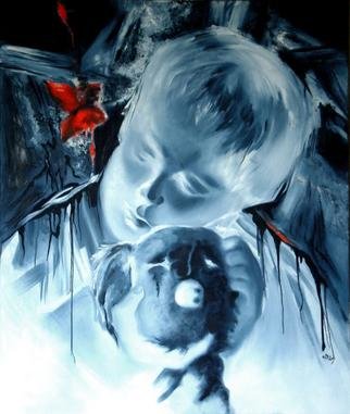 Alev Guvenir; Why II, 2004, Original Painting Oil, 100 x 120 cm. Artwork description: 241 For all the children who had pain. . . ...