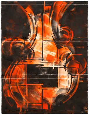 Alexey Klimov, 'SPRING QUARTET in ORANGE', 2014, original Painting Ink, 19 x 25  x 9 inches. Artwork description: 1911    This double collection of four paintings each see also FOUR STAR, like quite a few of my other works, is inspired by the beauty of string instrumentsaEURtm architecture. They interplay with each other and blend harmoniously into both, residential and corporate environments. Please see interior images.Components ...