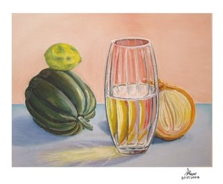 Alex Mirrington; Lemon And Water, 2008, Original Pastel, 17 x 14 inches. 